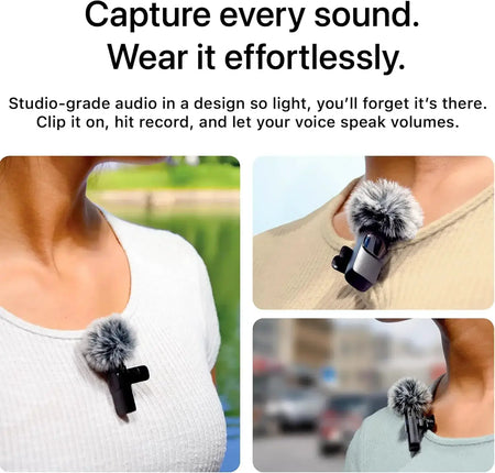 KEBIDUMEI 2.4G Wireless Lavalier Microphone Portable Audio Video Recording for iPhone Android Live Broadcast Gaming Phone by InterCyprus Trading Ltd