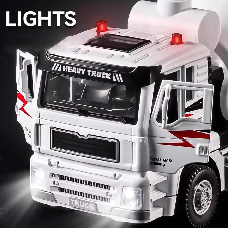 Camion de beton diecast la scară 1:40 cu sunet și lumină