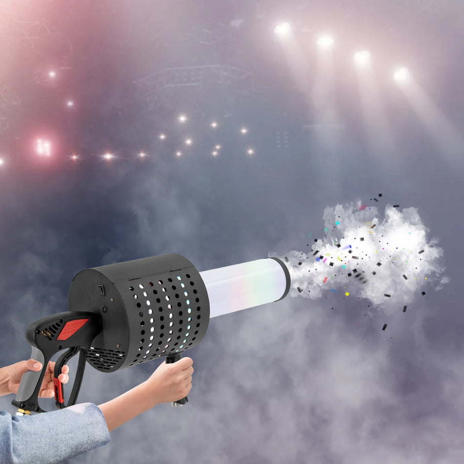 Κανόνι Κομφετί LED Μηχανή CO2 με Μπαταρία 7 Χρώματα Επαναχρησιμοποιήσιμο για Πάρτι Γάμο Φωτισμός Σκηνής