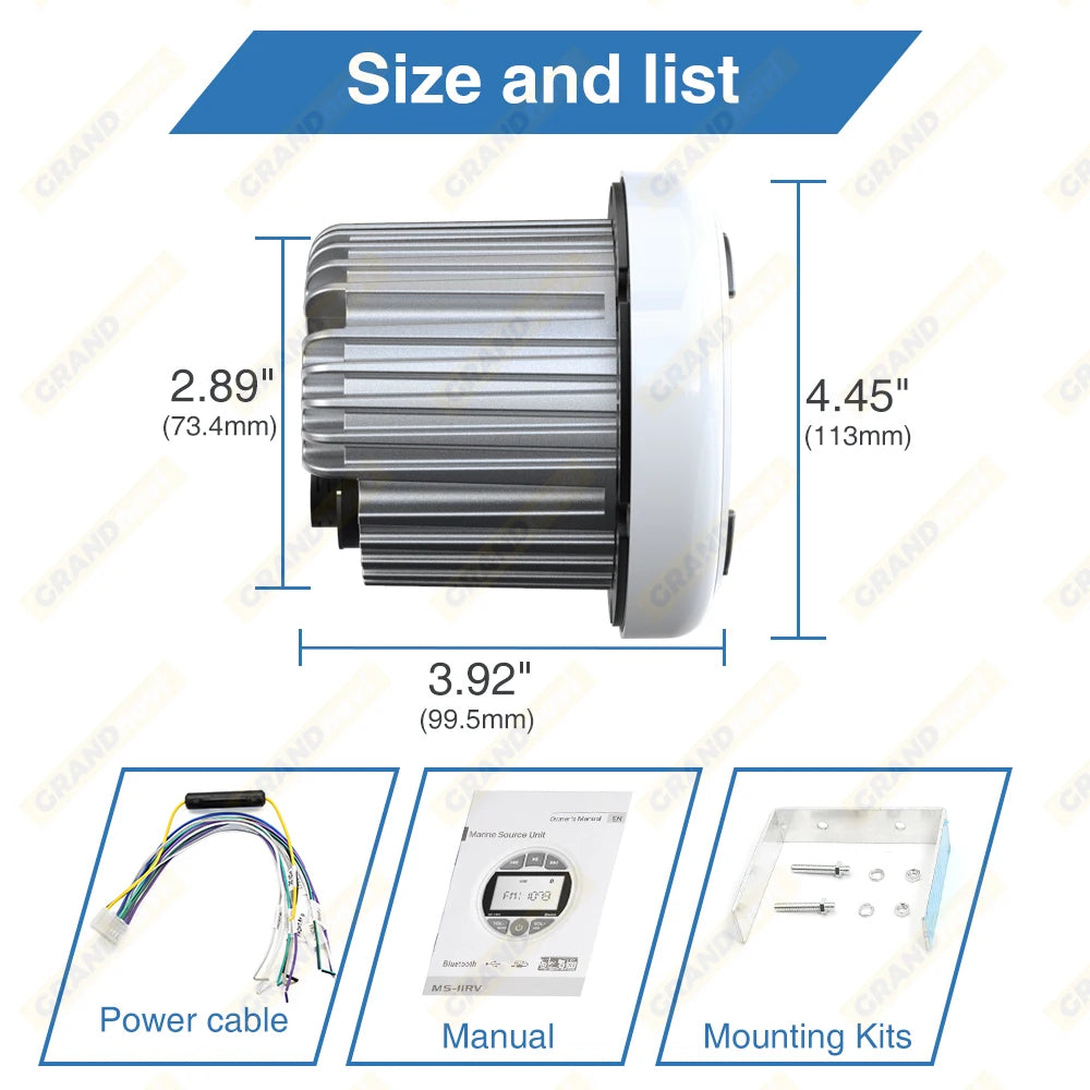 AKAMATE Marine Radio FM AM Bluetooth &ndash; Waterproof USB