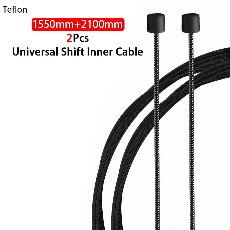 2Pcs Coated Brake Shift Cable MTB Road Bike &ndash; Durable Universal Derailleur Lines Shift 1.55M 2.1M