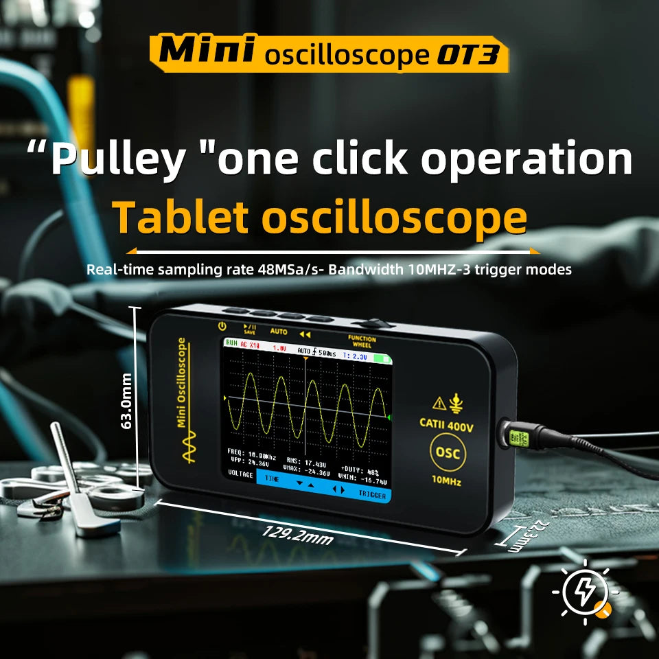 BSIDE OT3 &ndash; 10MHz Handheld Oscilloscope With Color Screen