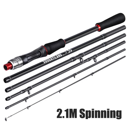 Sougayilang Carbon Fiber Fishing Rod - Lightweight &amp; Durable Lure Rod 2.1M Spinning
