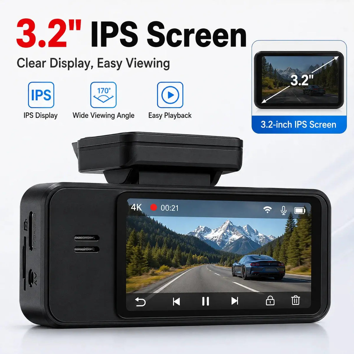 Dual 4K+2K Dash Cam With Starvis 2 Night Vision And Oled Display by InterCyprus Trading Ltd