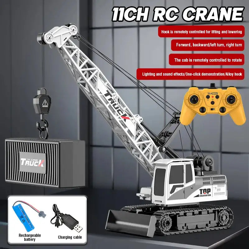 Laege Rc Truck 15Ch &ndash; Remote Control Alloy Arm Crane 31CM 11CH  white