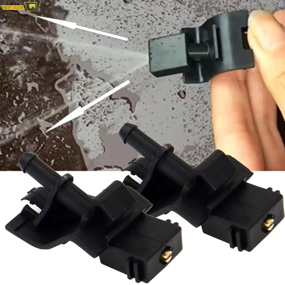 2Pcs Front Windshield Wiper Washer Jet Nozzle Hood Liquid Sprayer For Mitsubishi Outlander 3 GF GG ZJ ZK ZL 12-20 MR971043-12300 by InterCyprus Trading Ltd