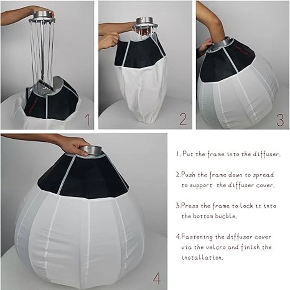 IFOOTAGE 65x65CM Lantern Softbox &ndash; One-Step Quick Setup