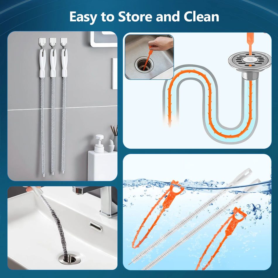 5M Avloppsorm Avblockeringskit 12mm Spiral Med 6 Huvuden