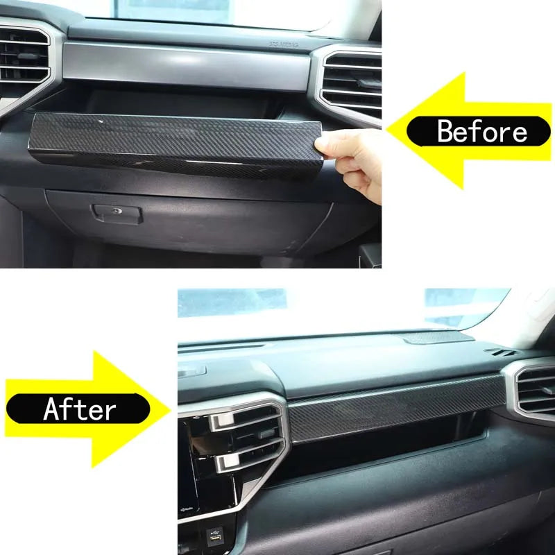 Real Carbon Fiber Dashboard Panel Sticker For Toyota Sequoia