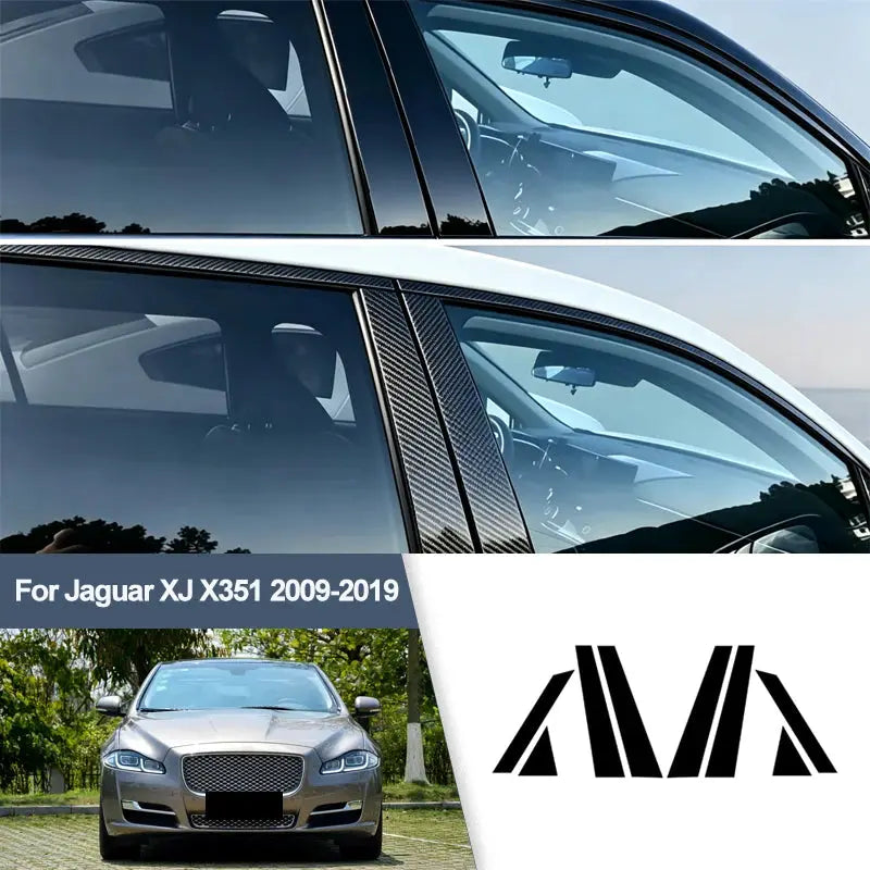 For Jaguar XJ X351 2009-2019 B/C Pillar Post Stickers PC Window Middle Pillar Trim Decorative Car Exterior Protect Parts by InterCyprus Trading Ltd