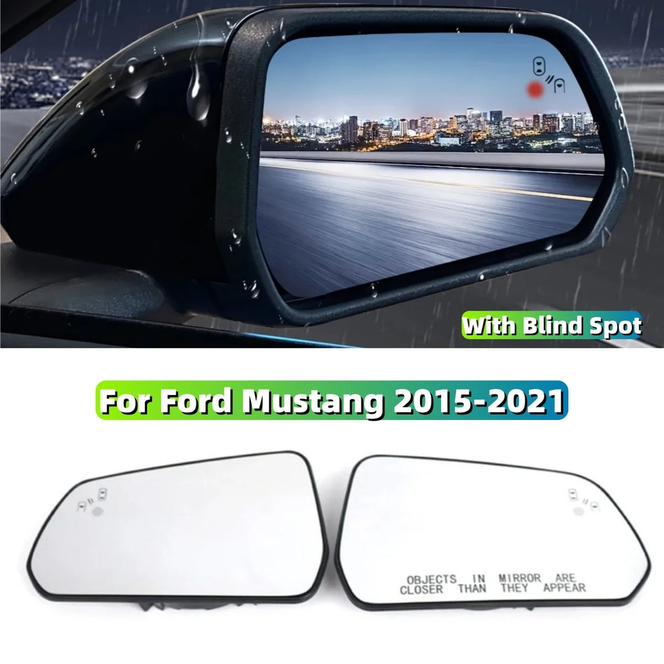 Heated Blind Spot Mirror Glass For Ford Mustang 2015-2021