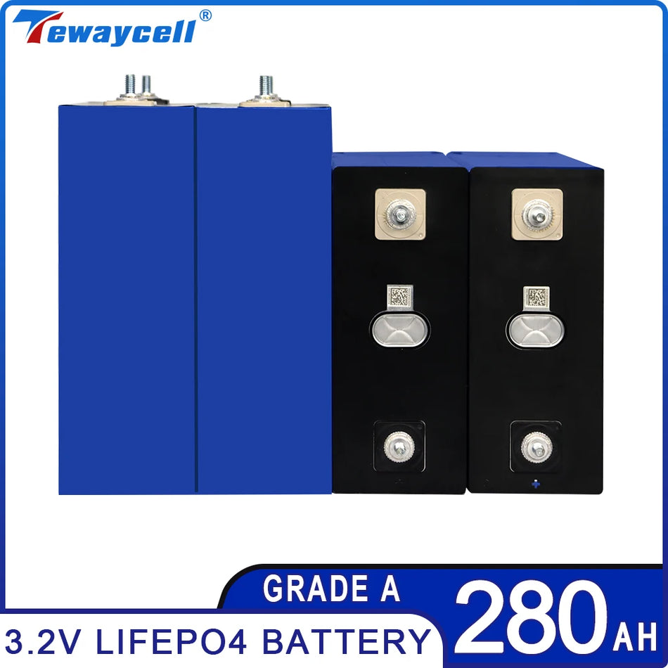 Tewaycell 3.2V 280Ah Batería LiFePO4 Celdas Prismáticas Para Solar Sistemas 12V 24V 48V Grado A