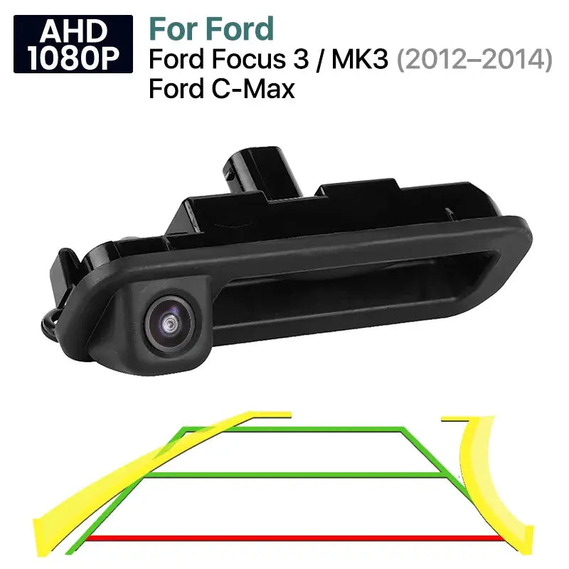 AHD 1080P 170° Vehicle Trunk Handle Rear View Reverse Camera For Ford Focus 3 MK3 C MAX 2011-2014 Dynamic Trajectory by InterCyprus Trading Ltd