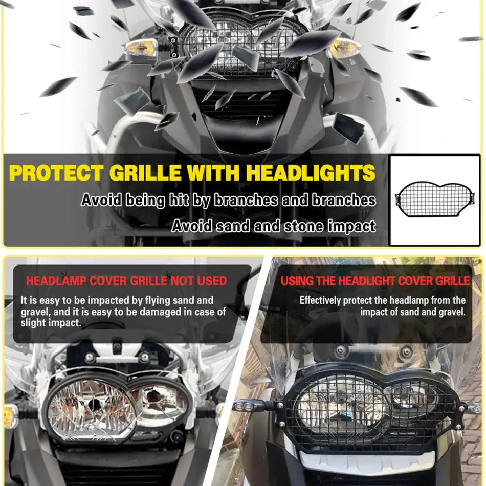 Motorcycle Head Light Headlight Guard Cover Protector Grille GS1200 Oil Cooled For BMW R1200GS Adventure R1200 GS/ADV 2004-2012 by InterCyprus Trading Ltd