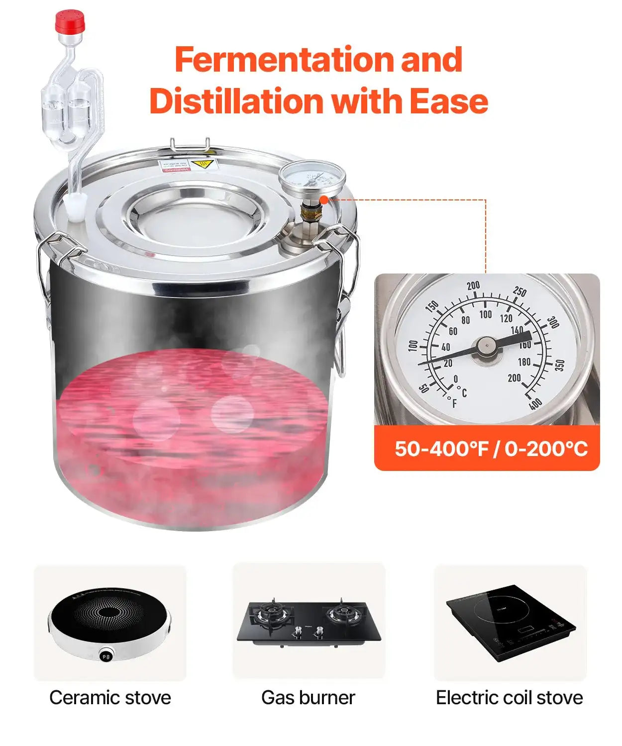 3 To 8 Gallons Stainless Distiller Copper Coil