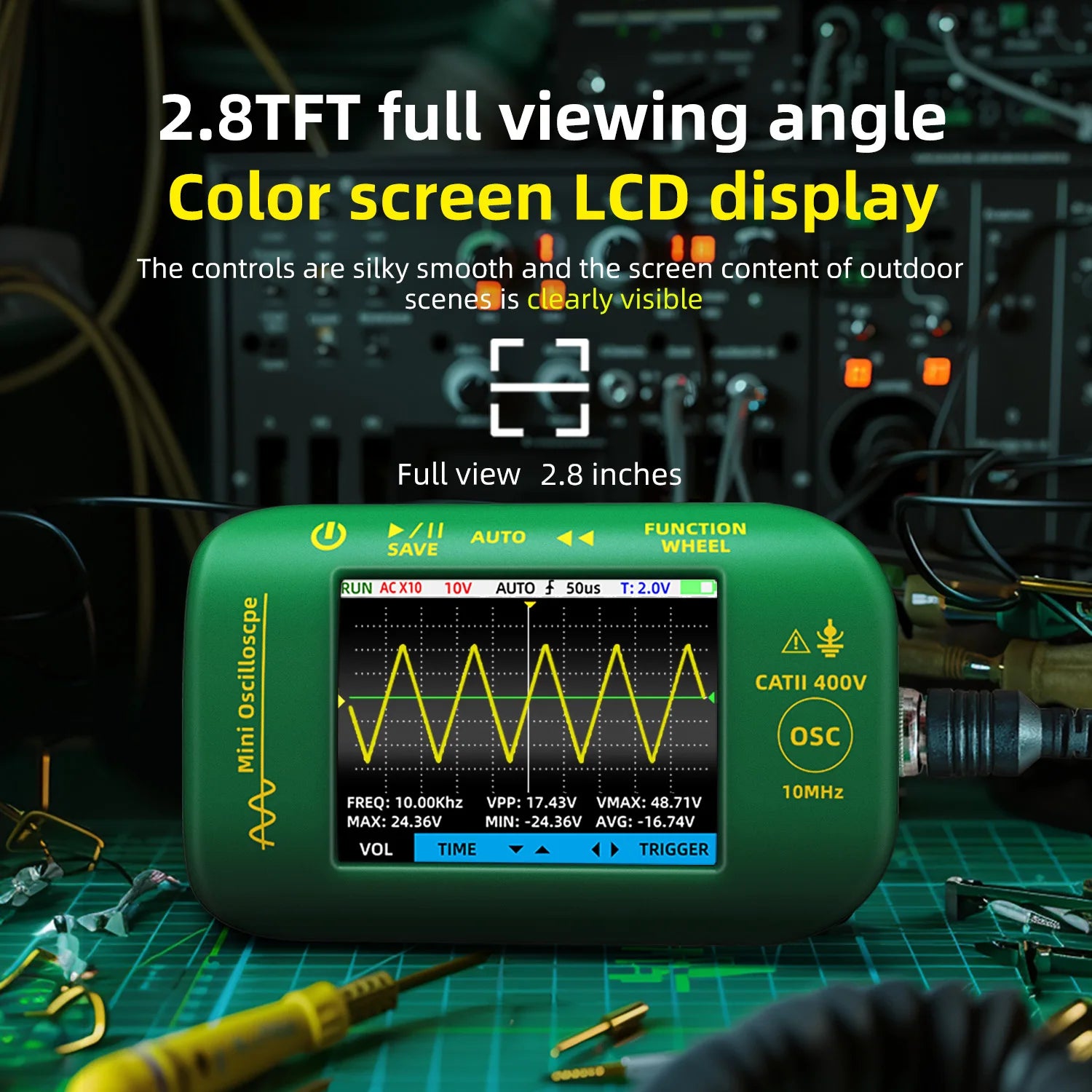 BSIDE OT2 Handheld Auto Oscilloscope &ndash; 10 MHz Sampling Rate