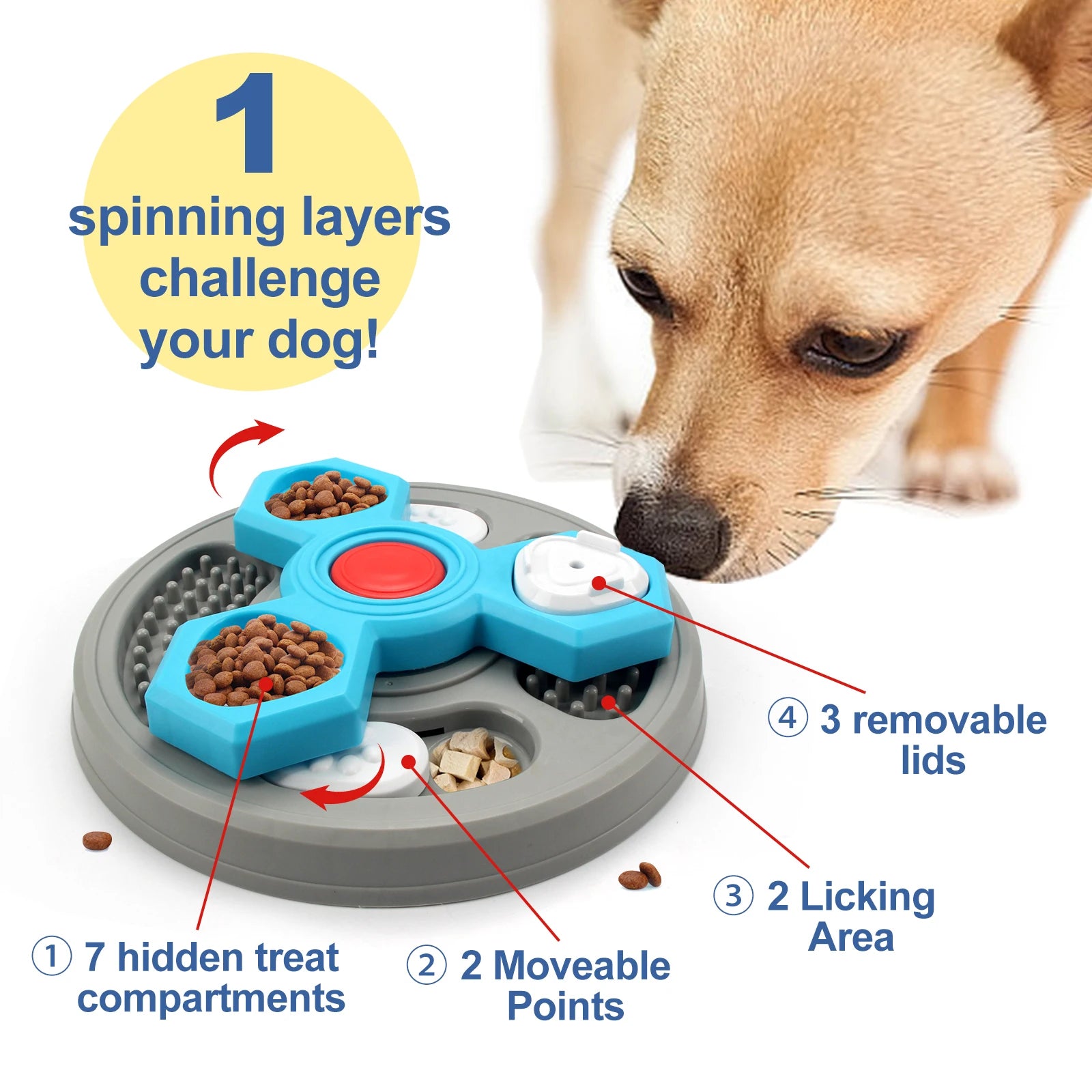 2-Layers Dog Puzzle Toy &ndash; Interactive Slow Feeder for Increased Puppy IQ