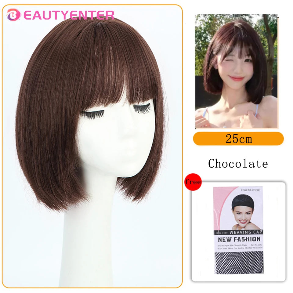 BeautyEnter Long Black Bangs Synthetic Wig for Cosplay and Daily Wear 33-99