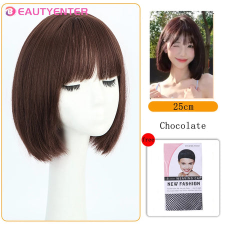 BeautyEnter Long Black Bangs Synthetic Wig for Cosplay and Daily Wear 33-99