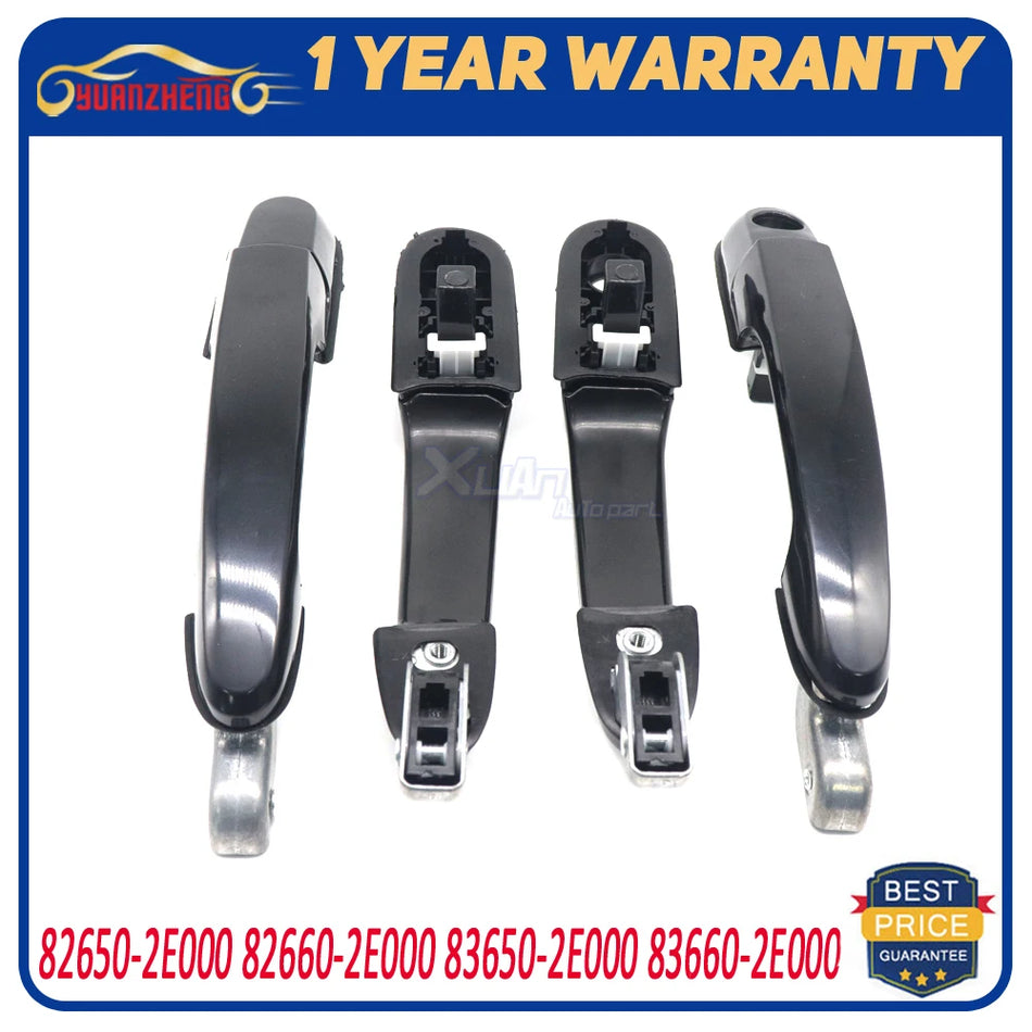 Išorinės durų rankenos rinkinys Hyundai Tucson 2005-2009 priekinėms ir galinėms juodas 4 vnt