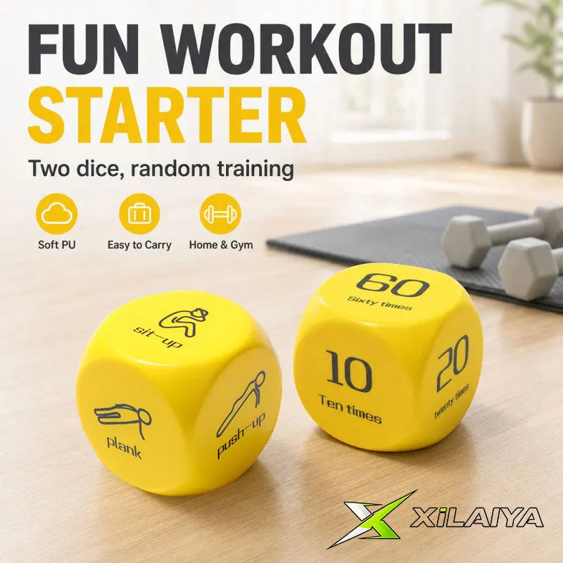 Conjunto de Dados de Fitness de 6 Lados para Flexões, Agachamentos e Abdominais, Treino em Casa