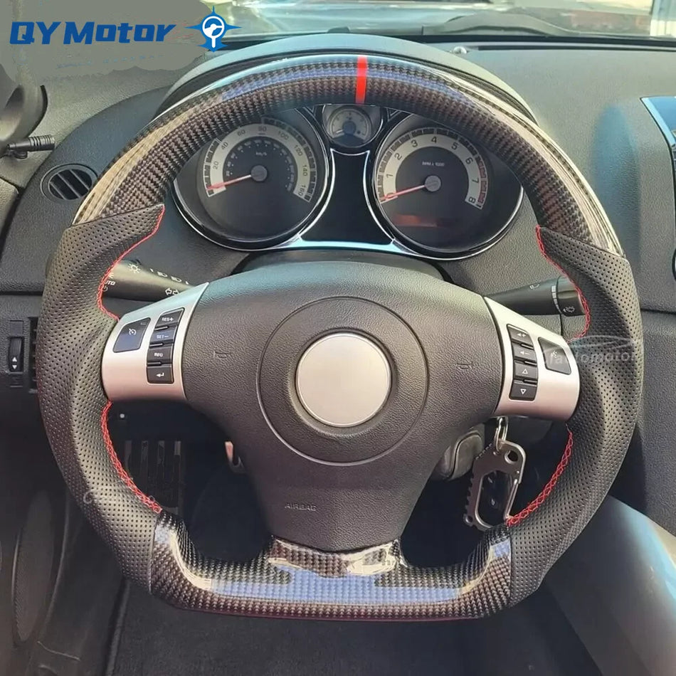 Стерео волан от перфорирана кожа с истински въглеродни влакна за Chevrolet Corvette C6