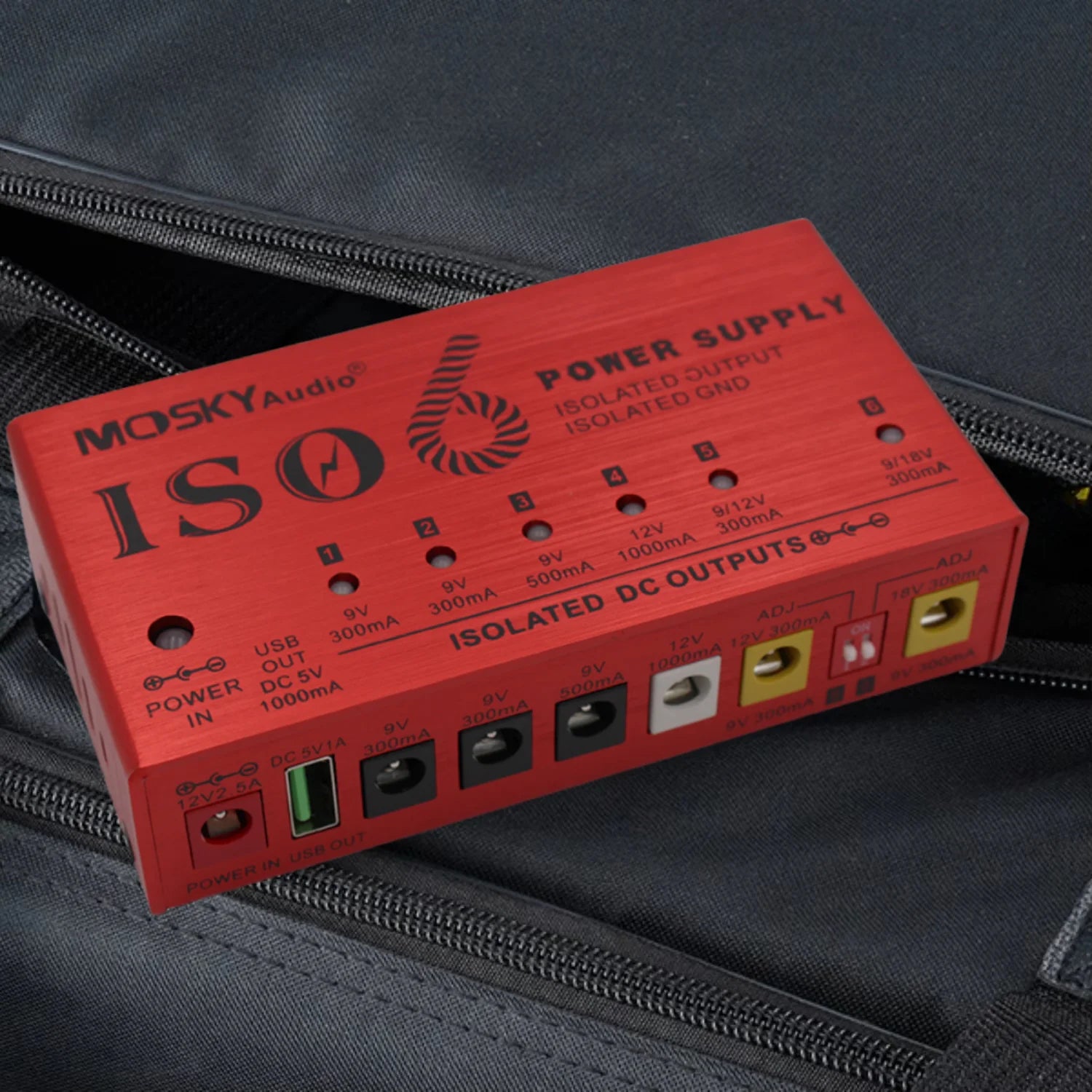 Mosky ISO-6 Guitar Pedal Power Supply &ndash; Six Isolated DC