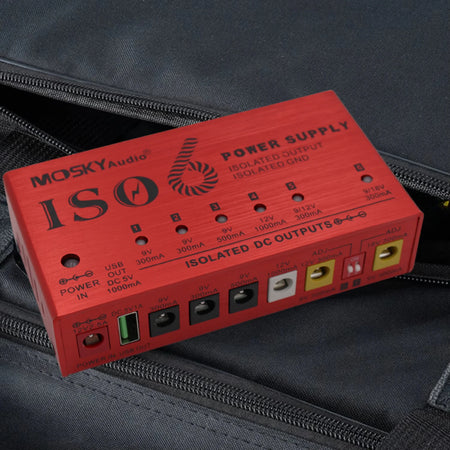 Mosky ISO-6 Guitar Pedal Power Supply &ndash; Six Isolated DC