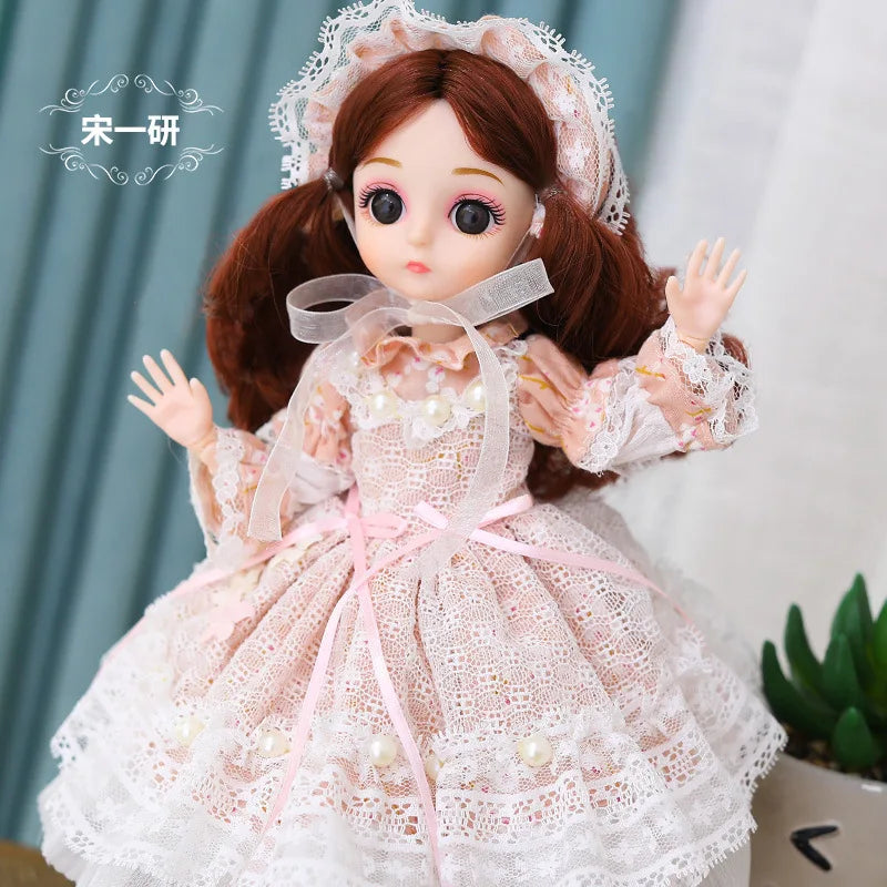 🟠 Νέο 30cm BJD Doll Toy for Girls Children Retro Classic Wedding Dress Lolita Noble Rabbit Girl Holiday Birthday Gift Long Hair