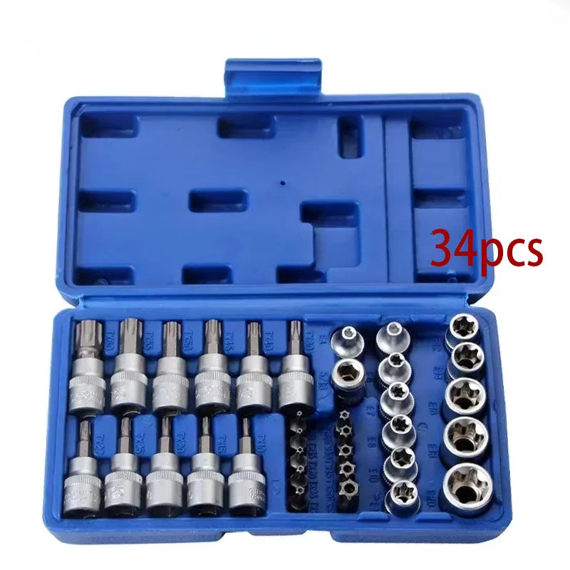 34pc Torx Bit Socket Set &ndash; Chrome Vanadium Heavy Duty 34PCS
