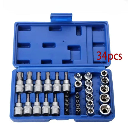 34pc Torx Bit Socket Set &ndash; Chrome Vanadium Heavy Duty 34PCS