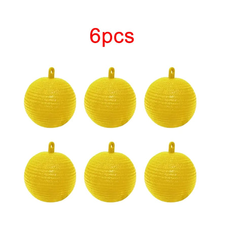 Sticky Fruit Fly Traps for Garden and Orchard Pest Control - 8cm Balls (1/6/12 Pack) Yellow 6pcs