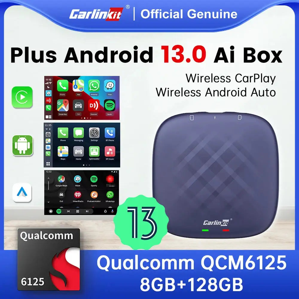 Carlinkit QCM 6125 Android 13 TV Netflix YouTube CarPlay