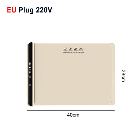 Electric Warming Tray Smart Food Warmer Mat &ndash; Foldable White 220V 40x38cm / M