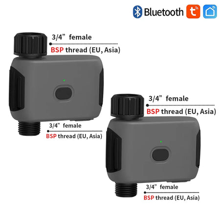 Smart Tuya Bluetooth Garden Water Timer - Alexa Compatible, Rain Delay, Automatic Irrigation EU Version 2Pcs / CHINA / Bluetooth Version