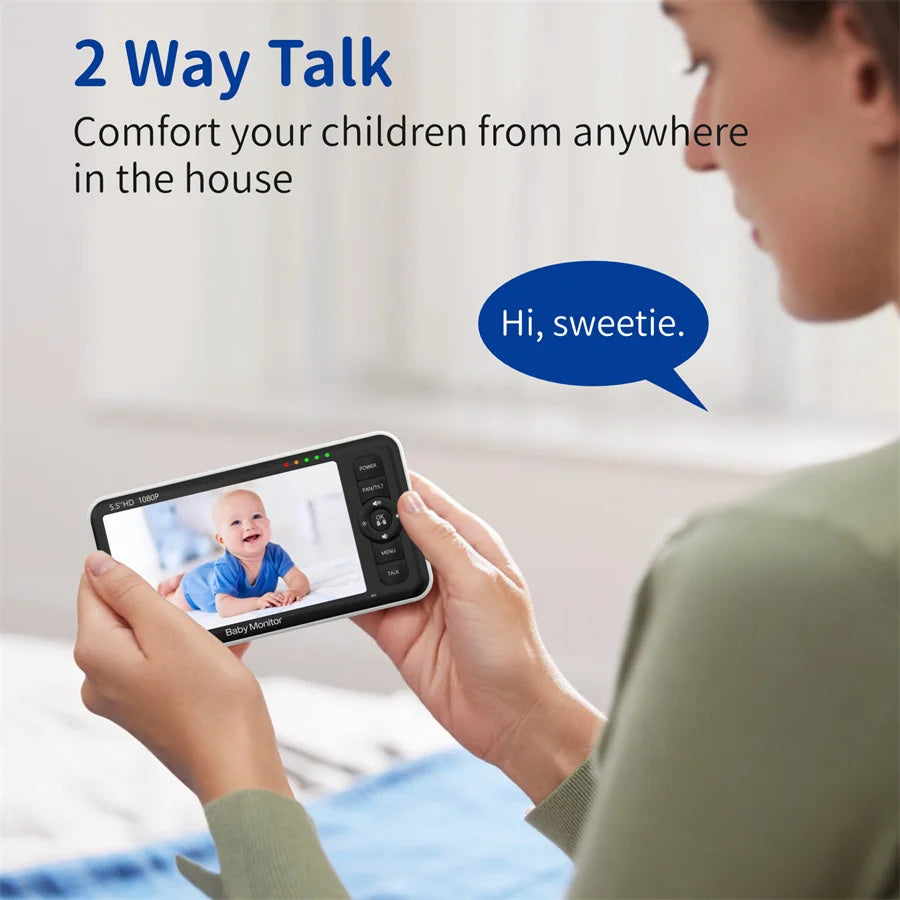 Babystar 5.5&quot; Baby Monitor with Pan-Tilt-Zoom, 1000ft Range, Night Vision &amp; More