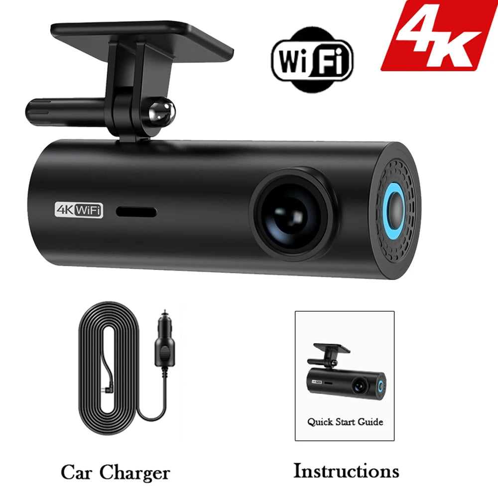 4K WiFi Dash Cam with Night Vision 4K DVR / No SD Card