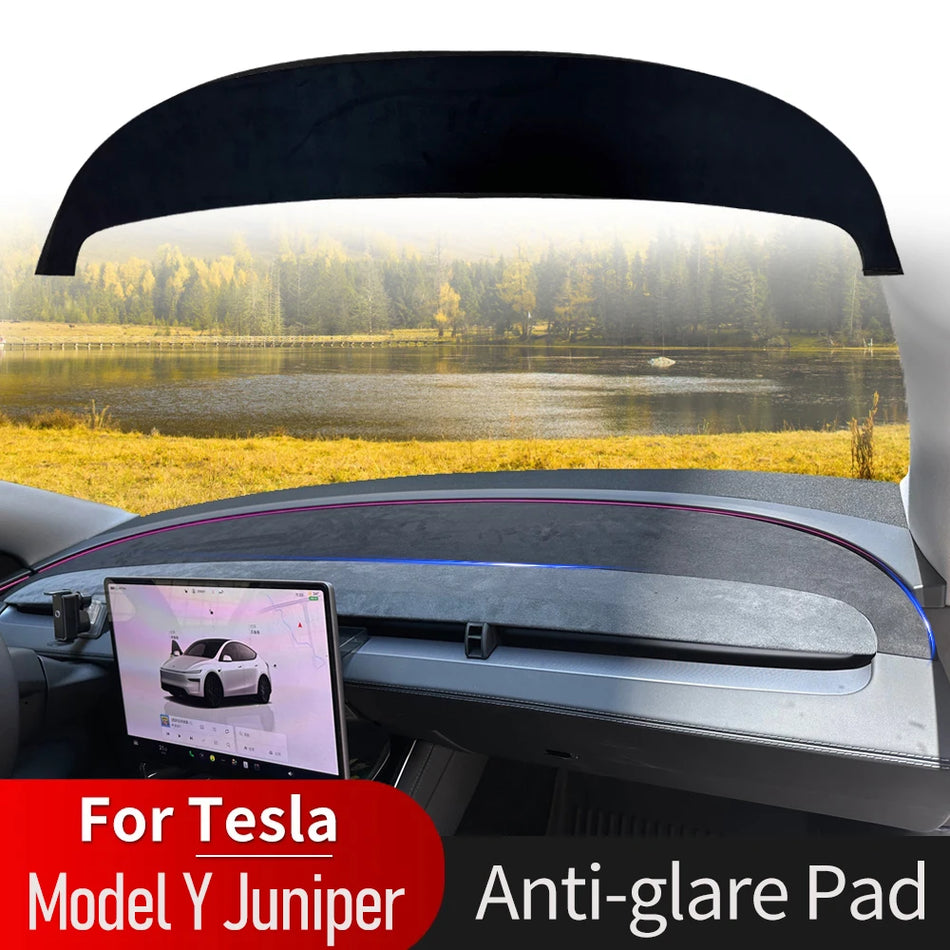 Wildleder-Armaturenbrettmatte mit UV-Schutz für Tesla Model Y Juniper 2025