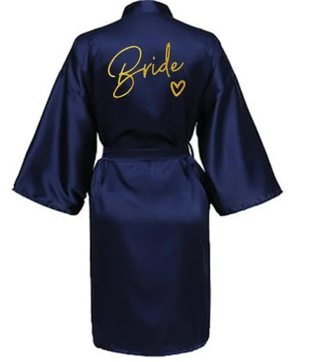 Team Bride Satin Robe - Elegant Silk &amp; Polyester Robe for Women As the photo show 3 / XXL