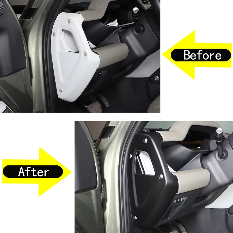 2 Peças ABS Fibra de Carbono Painel Lateral Capa Defender 90 110