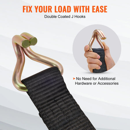 SucceBuy 4Pcs Ratchet Strap Set - Heavy Duty Tie Downs