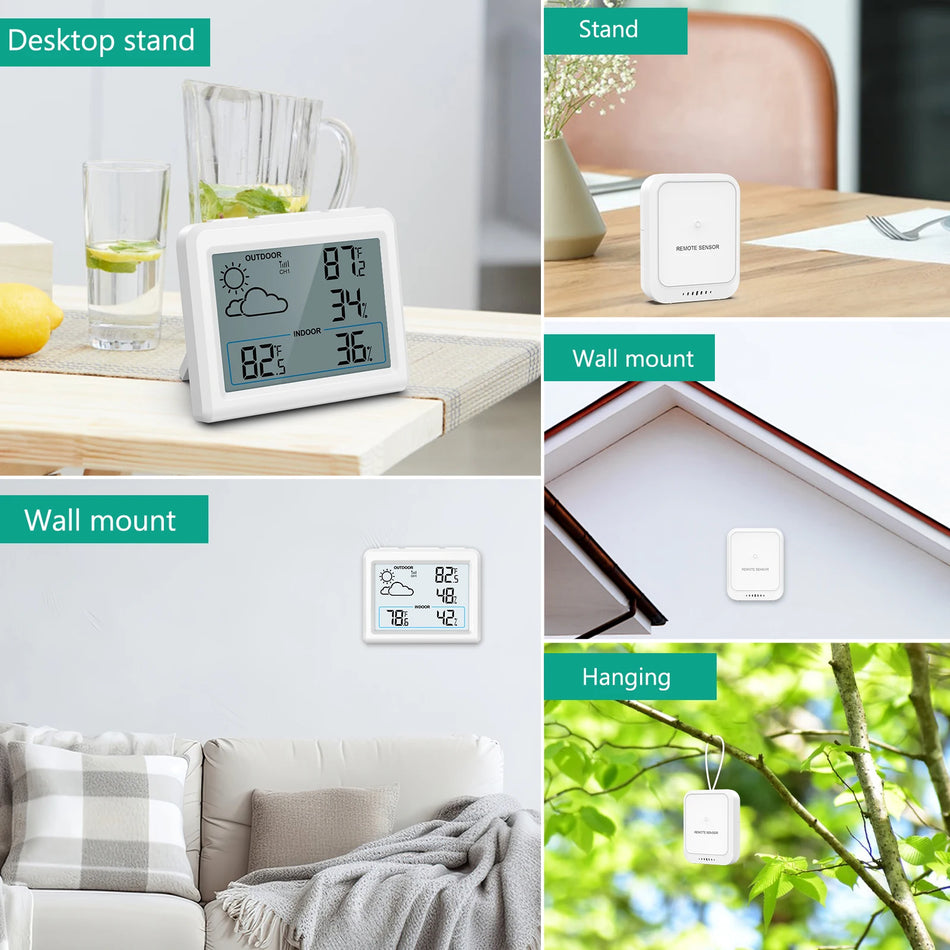 ORIA Wireless Weather Station Indoor Outdoor Temperature And Humidity Sensor