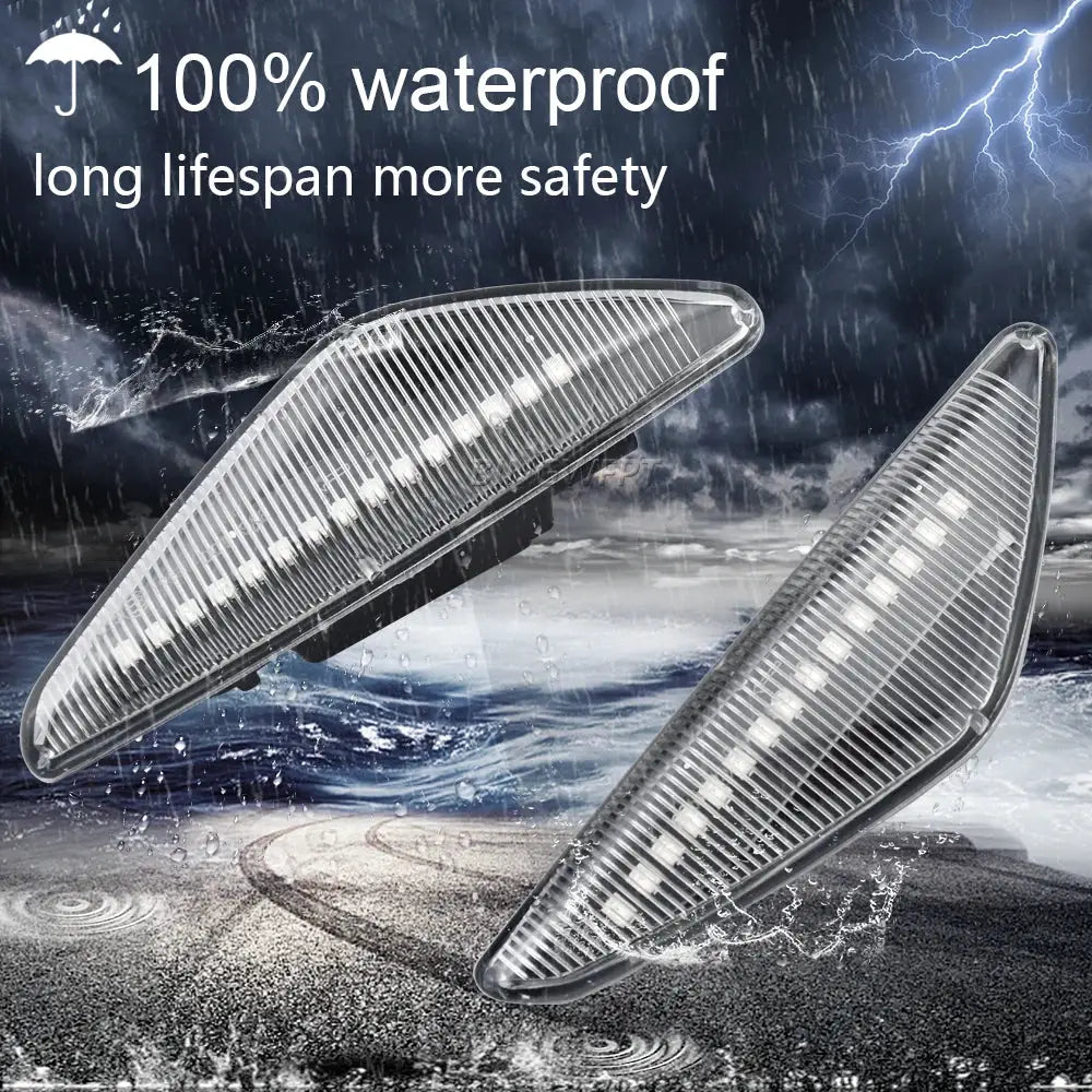 2PCS LED Side Marker Signal Light For BMW X5 E70 X6 E71 E72 X3 F25 Clear/Smoke Dynamic Flowing Sequential Blinker Lamp by InterCyprus Trading Ltd