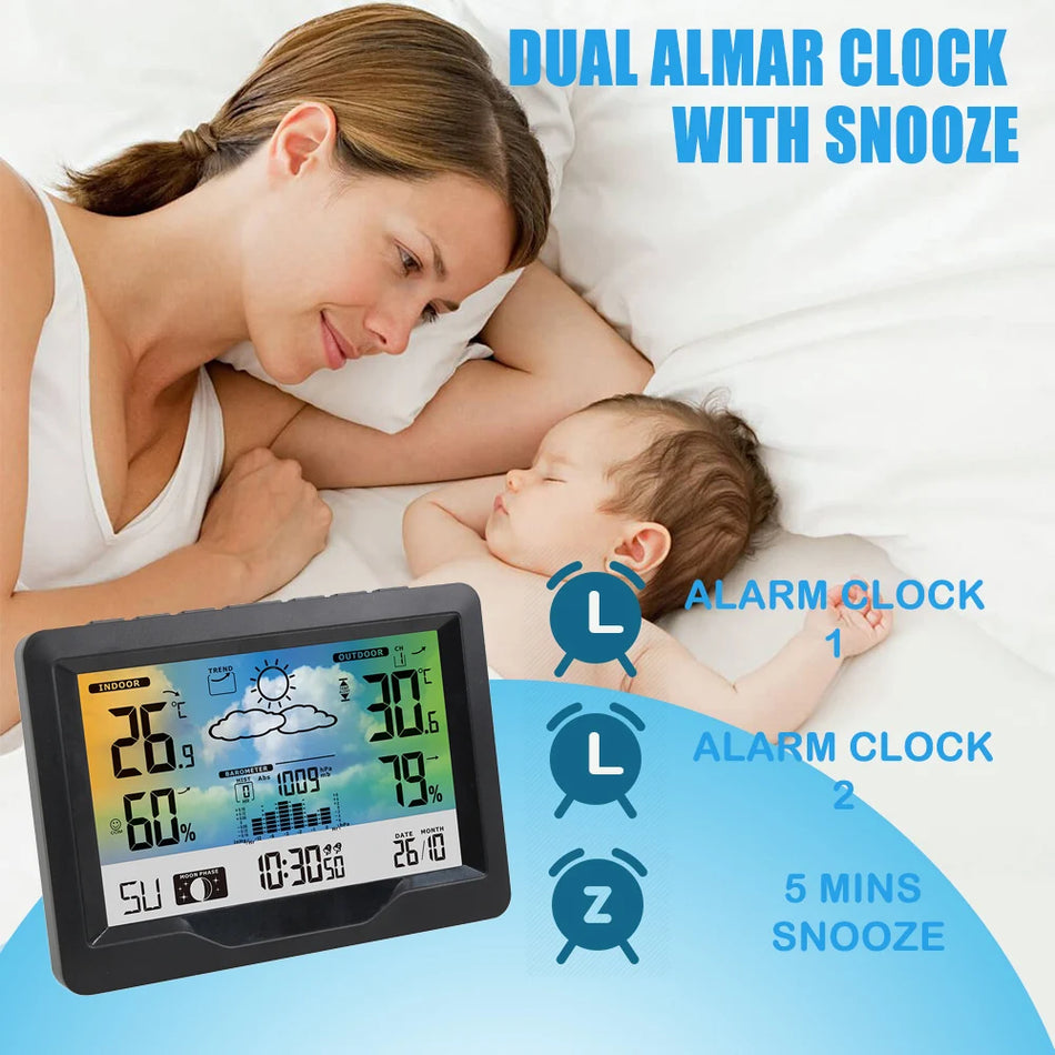 Langaton digitaalinen sääkeskus ulkosensori kosteus