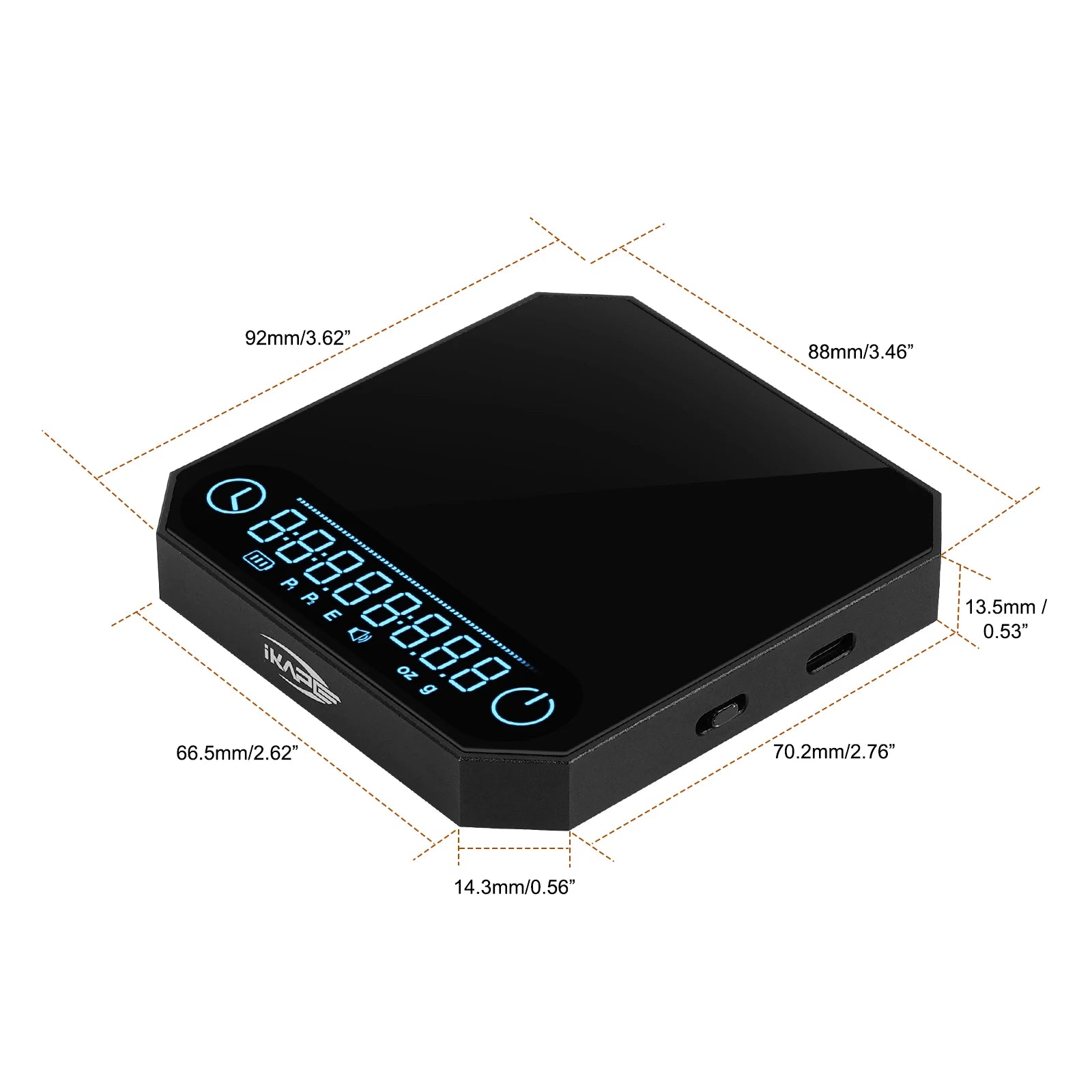 IKAPE Metal Smart Palm Electronic Coffee Scale V3 &ndash; Compact Black