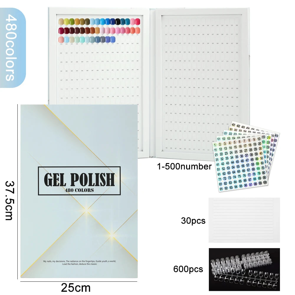 P-SB10-480 Nail Color Display Shelf &ndash; Nail Art Sample Book P-SB10-480-W