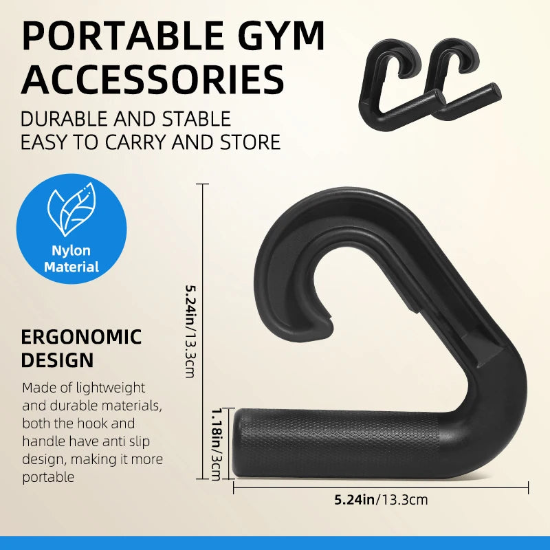 High-Strength Gym Grip Bar with Non-Slip Double Hook - Unisex Trainer