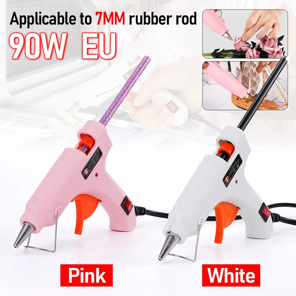 90W Hot Melt Glue Gun with Switch for 7mm Glue Sticks, Heats Quickly