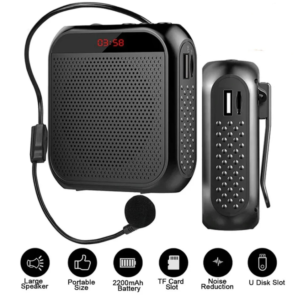 Kopfbügelmikrofon mit Lautsprecher und Sprachverstärker, kabelgebundenes Headset-Kit