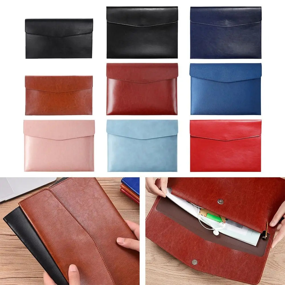 A4 A6 Leather Document Bag - Stylish &amp; Durable Office Briefcase